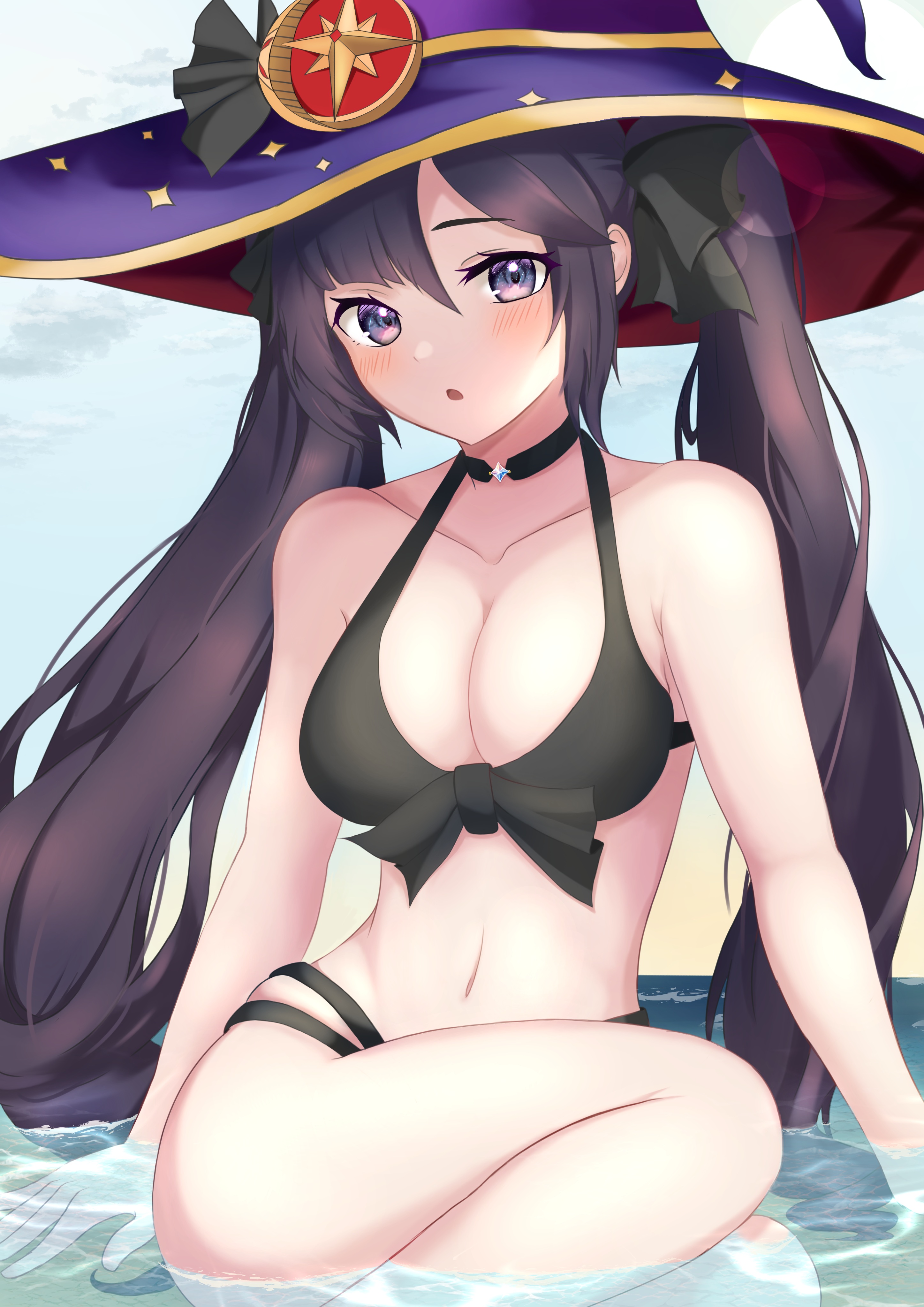 Xingkong Genshin Impact Mona Megistus Bikini Swimsuits Wet Witch Yande Re